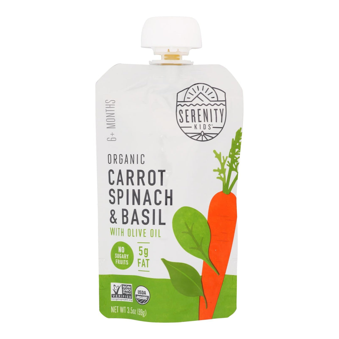Serenity Kids - Pouch Cart/spin/basil - Case Of 6 - 3.5 Oz - Maras Green